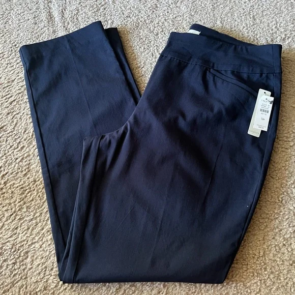 NEW Talbots Slimming Pull On Navy Pants size 12P - Picture 4 of 9
